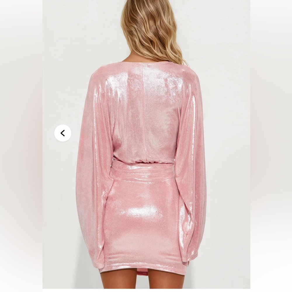 Metallic Pink Mini Dress - Picture 3 of 6